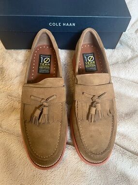 Cole Haan Brown Suede Tassel Kiltie Loafers